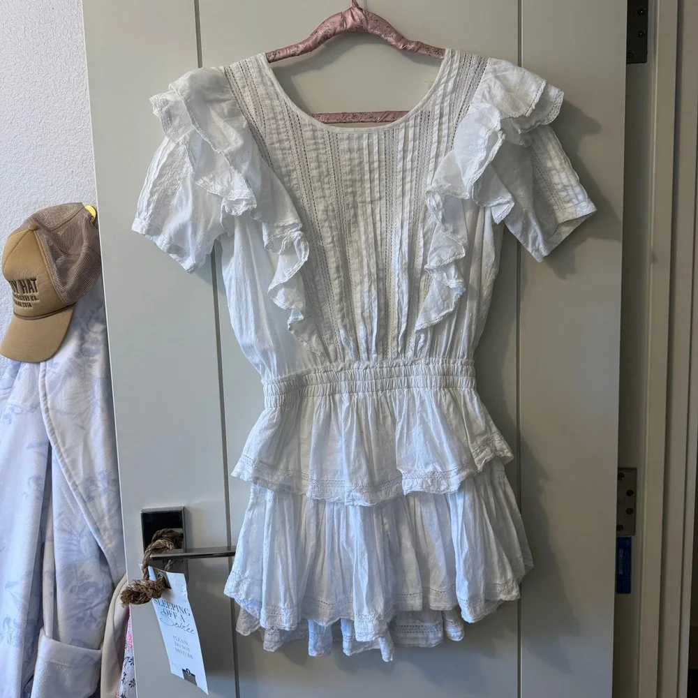 Love shack fancy LSF white Natasha Dress size small A14 - Picture 1 of 3
